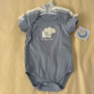 Little & Loved Blue Baby Bodysuit - I'm New Here Size 6-9 M